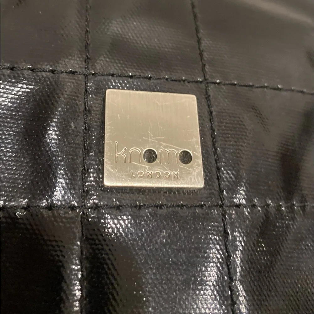Knomo London Black Faux Leather Laptop Bag